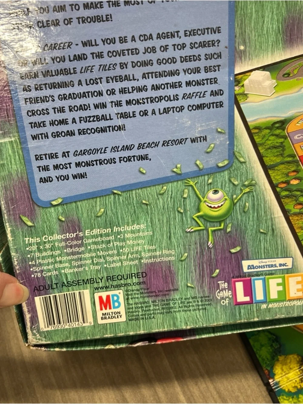 The Game Of Life Monsters Inc. In Monstropolis Replacement Pieces Board Note!!!
